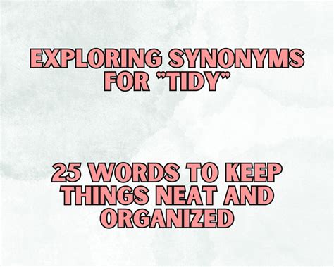 tidy synonym|words for clean and tidy.